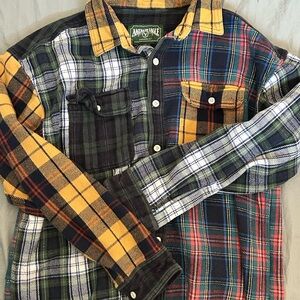 American Eagle Outfitters Men's Colorful Plaid Button-Down Shirt